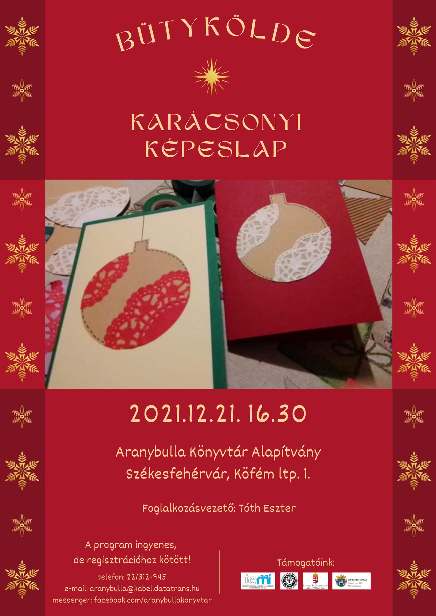 Karácsonyi képeslap készítés az Aranybulla Könyvtárban