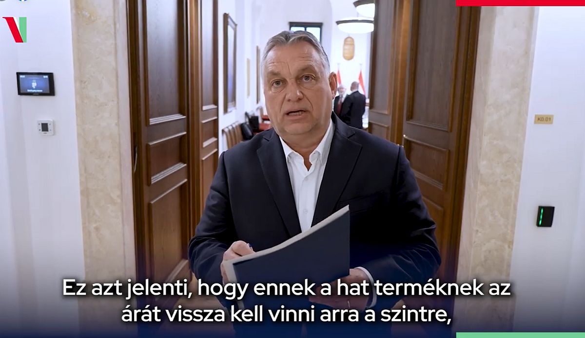 Élelmiszerárstopot jelentett be Orbán Viktor miniszterelnök