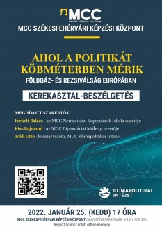 Az európai és magyar földgáz- és rezsiválságról tartanak előadást ma délután az MCC-ben
