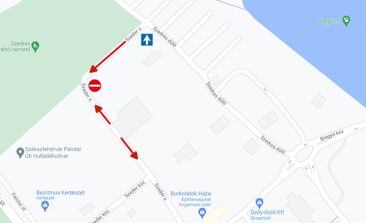 Megváltozott a forgalmi rend a Szeder utca temető melletti szakaszán