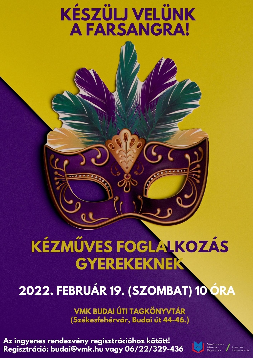 Készülj velünk a farsangra! - kézműves programot hirdetett a Vörösmarty Mihály Könyvtár