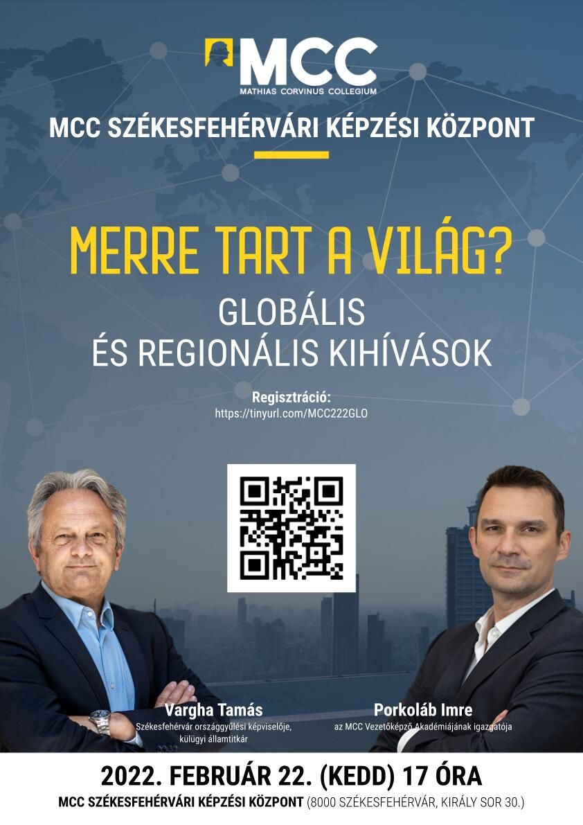 Merre tart a világ? - globális és regionális kihívásokról lesz szó az MCC-ben
