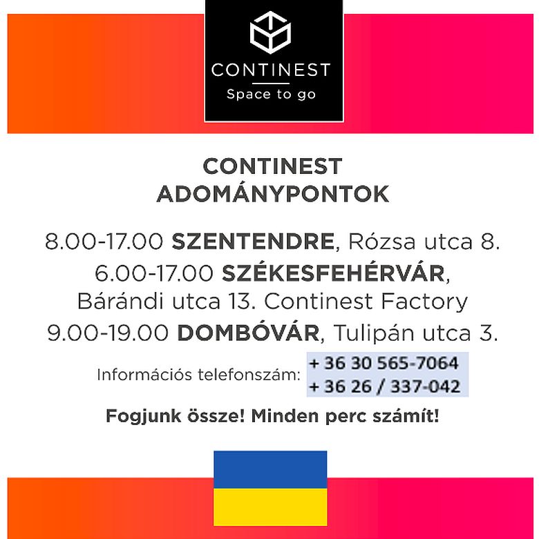 Adománygyűjtést szervez az ukrán menekülteknek a Continest