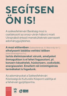 A Barátság mozi is gyűjti az adományokat az ukrán menekülteknek