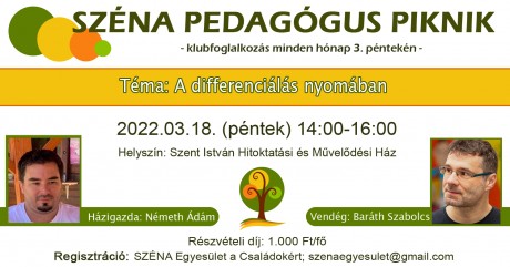 SZÉNA: folytatódik a Pedagógus Piknik - a differenciálás a hónap témája