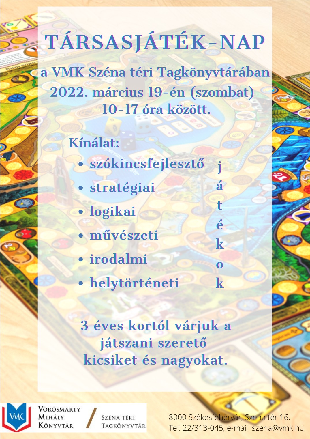 Újabb társasjáték nap lesz március 19-én, szombaton a Széna téri Tagkönyvtárban