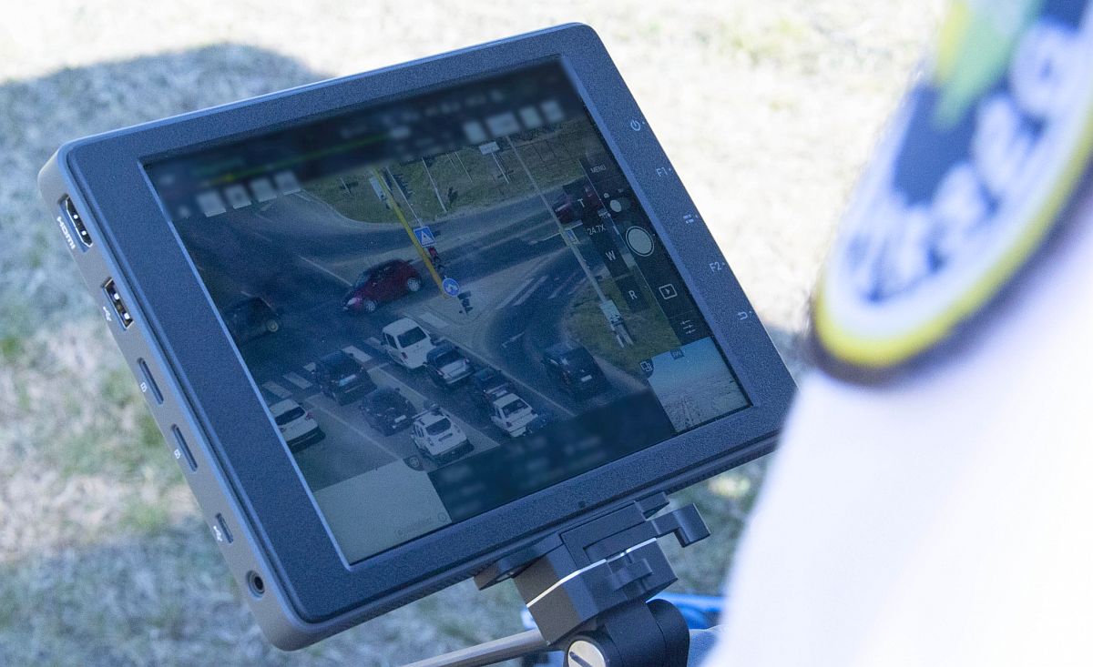 Drónnal ellenőriztek a Szent Flórián körúton a rendőrök