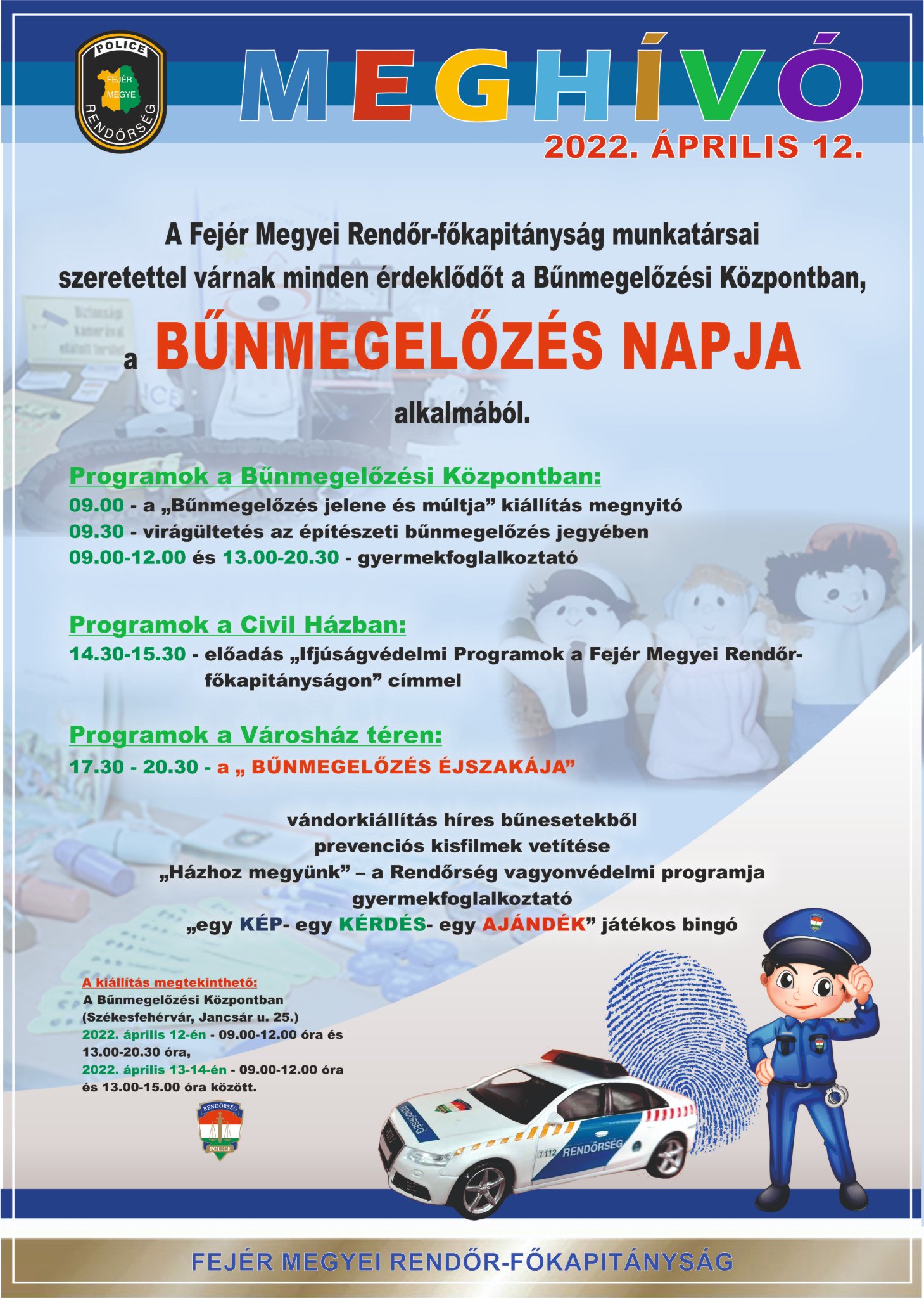 Bűnmegelőzési nap - középpontban az ifjúságvédelem három helyszínen is