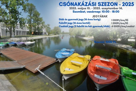 Csónakázási lehetőség minden hétvégén Csónakázó-tavon