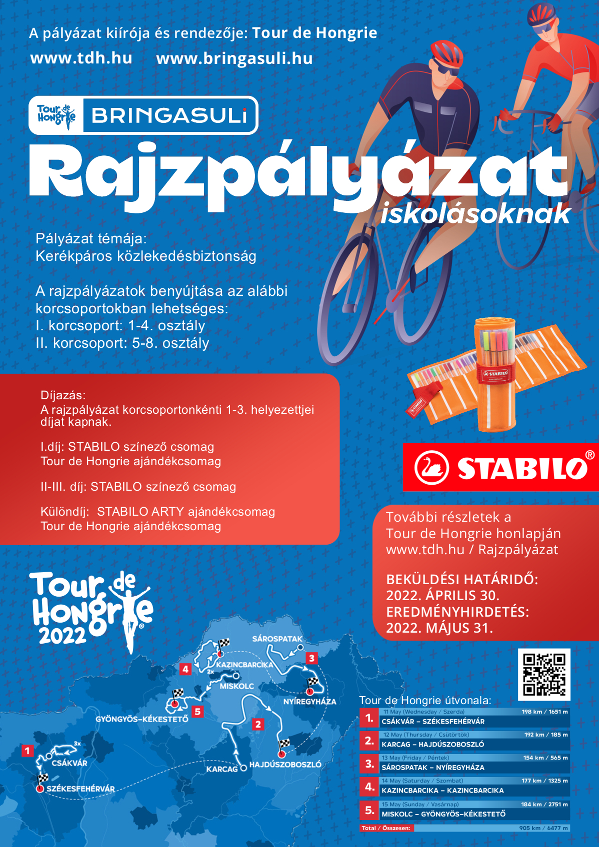 Tour de Hongrie rajzpályázat kisiskolásoknak a közlekedésbiztonságról