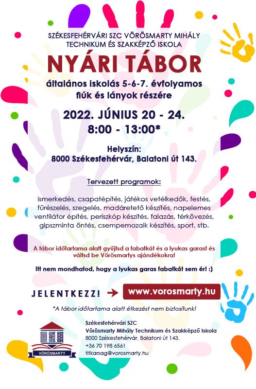 Nyári táborokat szervez a Székesfehérvári Szakképzési Centrum