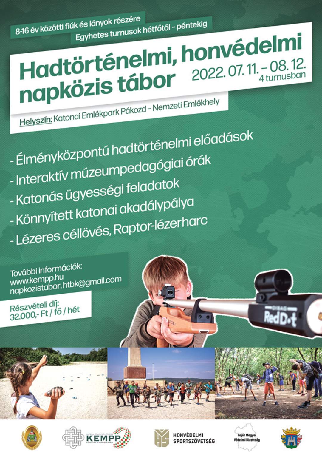 Négy turnusban szervezi meg honvédelmi táborait a pákozdi Katonai Emlékpark