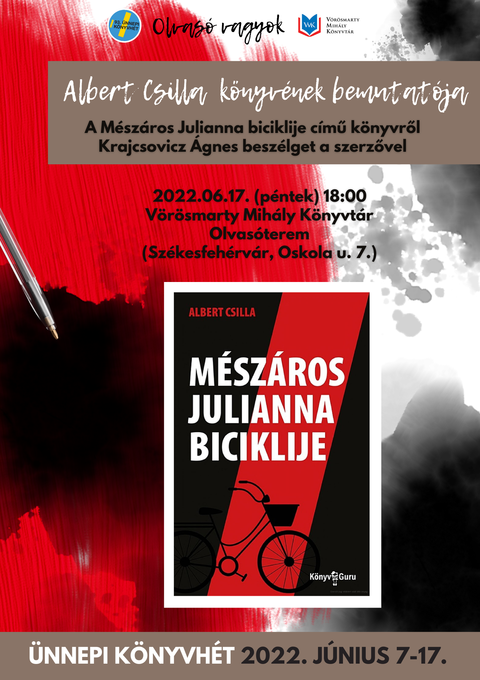 Albert Csilla könyvbemutatójával zárul az Ünnepi Könyvhét fehérvári programsorozata