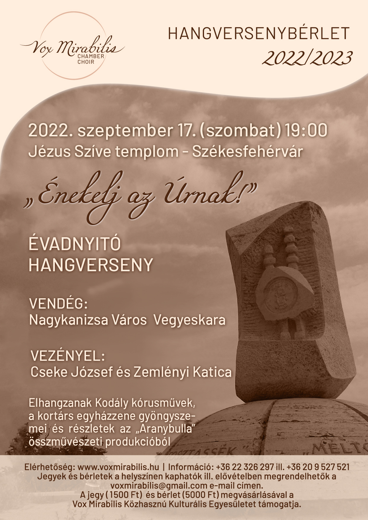 Énekelj az Úrnak! - szombaton lesz a Vox Mirabilis évadnyitó koncertje