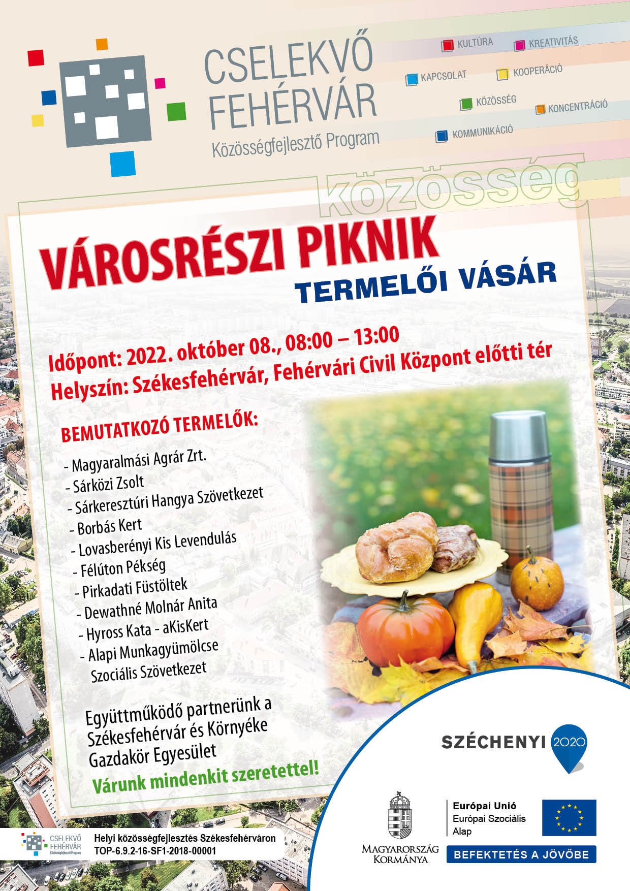 Termelői vásár lesz szombaton a Civil Központ előtt az Áron Nagy Lajos téren