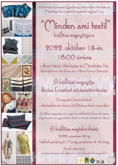 Textilműves szakmai napot és kiállítást szervez október 15-én a Fehérvári Kézművesek Egyesülete