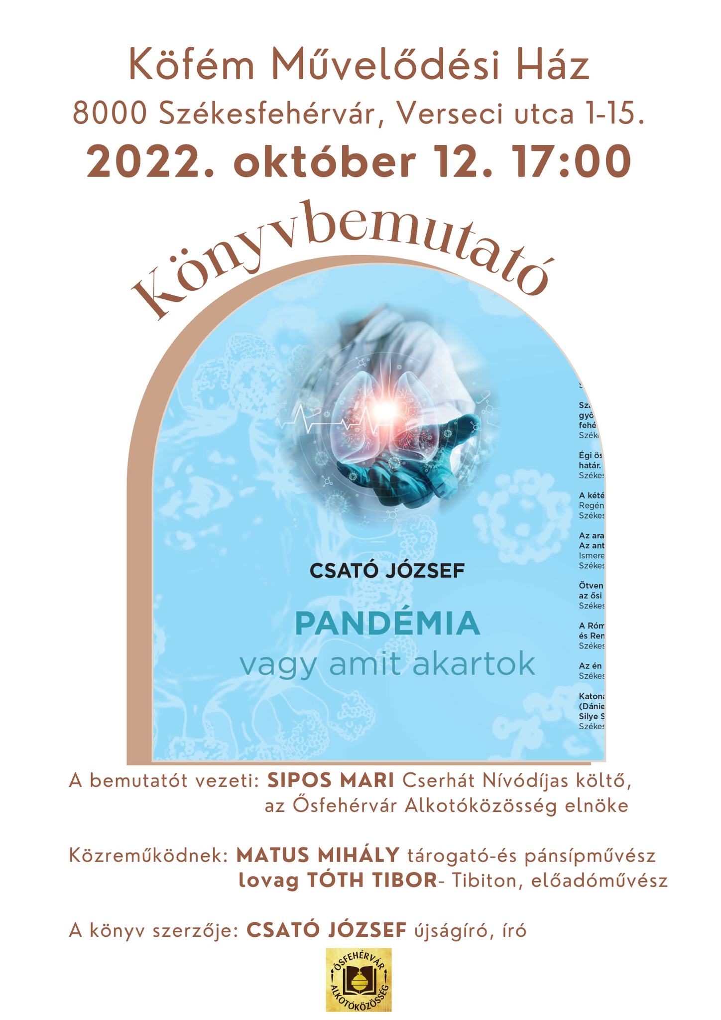 Pandémia, vagy amit akartok - Csató József könyvbemutatója