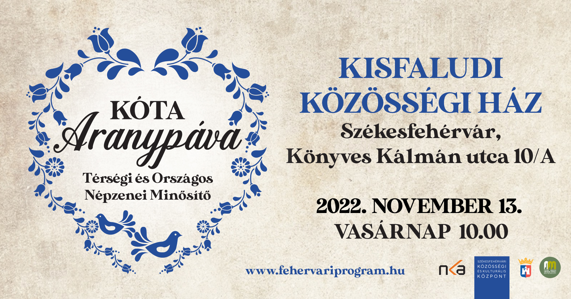 KÓTA Aranypáva - népzenei minősítő lesz vasárnap Kisfaludon