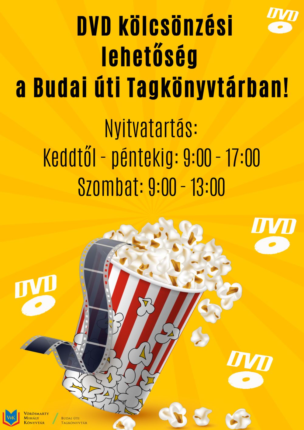 DVD-kölcsönzési lehetőség a Budai úti Tagkönyvtárban