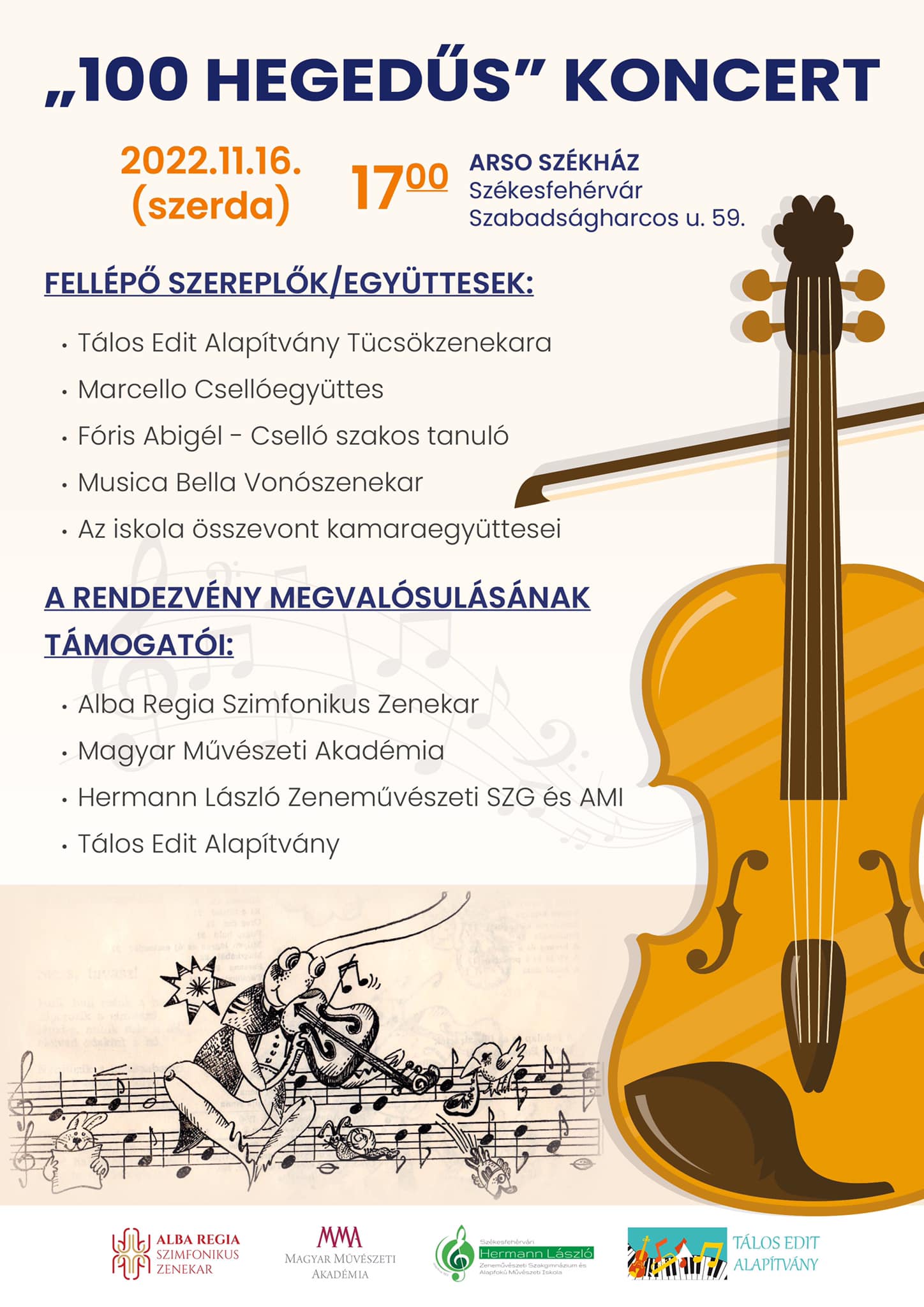 100 hegedűs koncert - több év kihagyás után ismét közös koncerten a vonósok