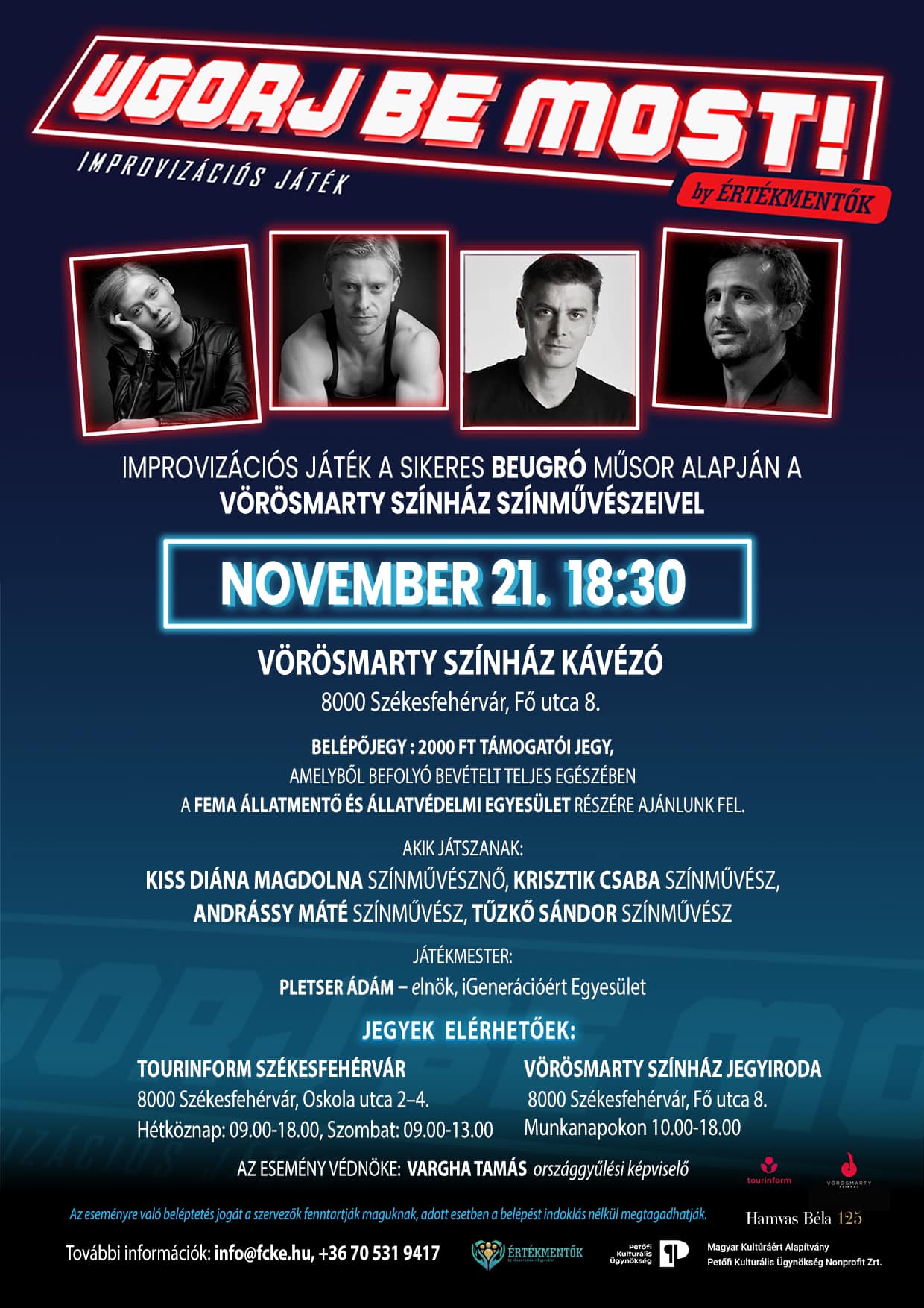 Ugorj be most! - hétfőn újra jótékonysági est a Vörösmarty Színház kávézójában