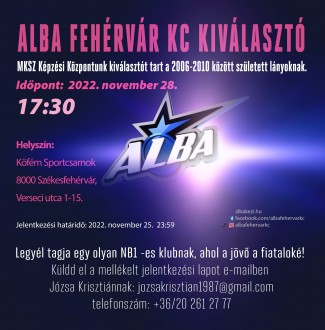 Utánpótlás-kiválasztót rendez az Alba Fehérvár KC