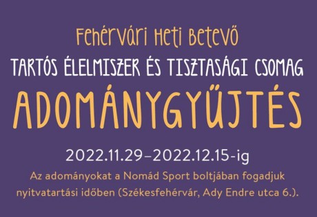 Karácsonyi adománygyűjtő akció a Fehérvári Heti Betevővel