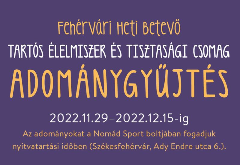 Karácsonyi adománygyűjtő akció a Fehérvári Heti Betevővel