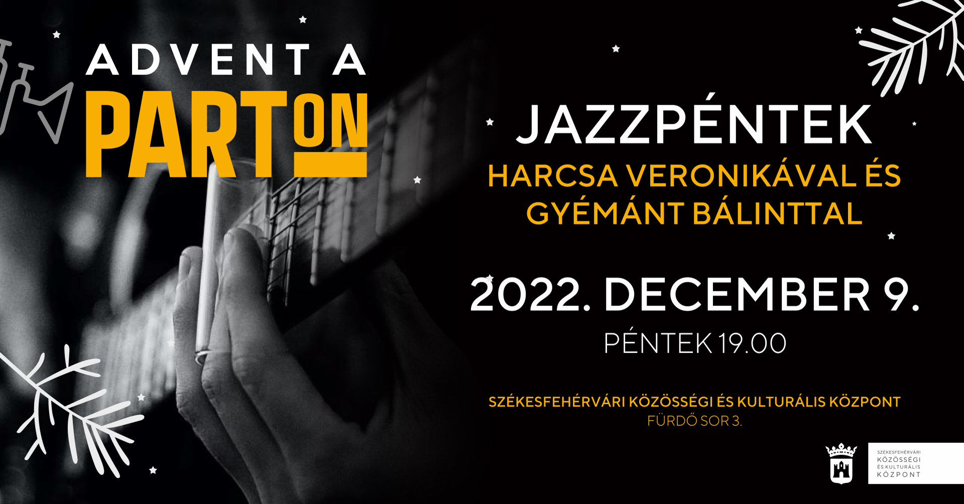 Adventi jazzkoncert a tóparton - a Harcsa-Gyémánt duó érkezik