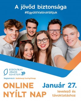 Online nyílt napot szervez a Kodolányi Egyetem január 27-én