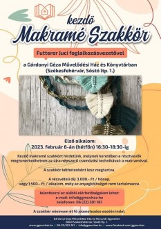 Makramé szakkör és varrótanfolyam kezdőknek