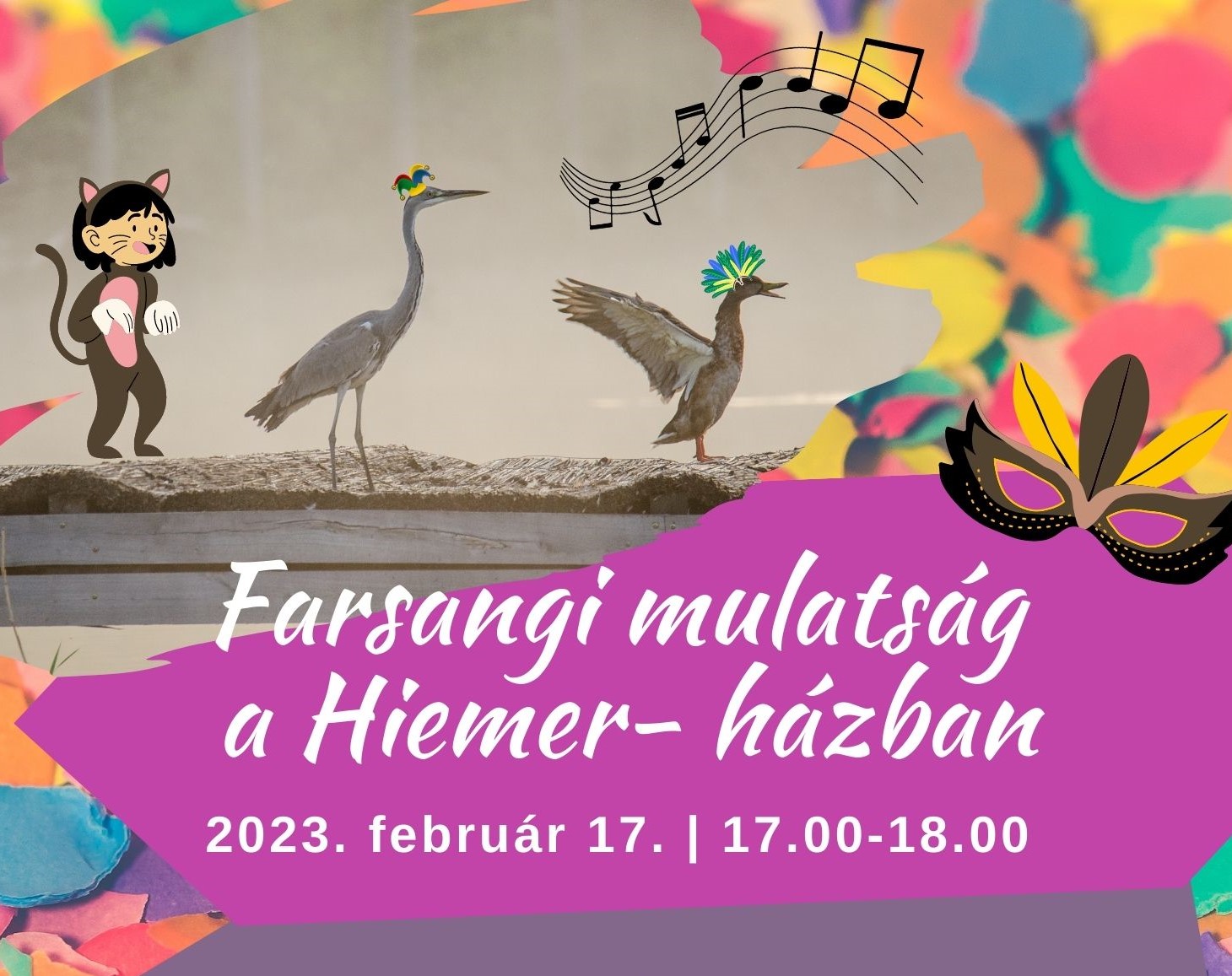 Állati jó farsangi ökoklubot rendeznek a Hiemer-házban