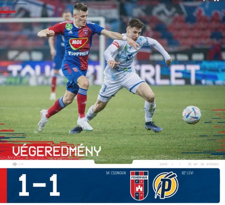 Döntetlen a Sóstón - nem bírt egymással a Fehérvár és a Puskás Akadémia