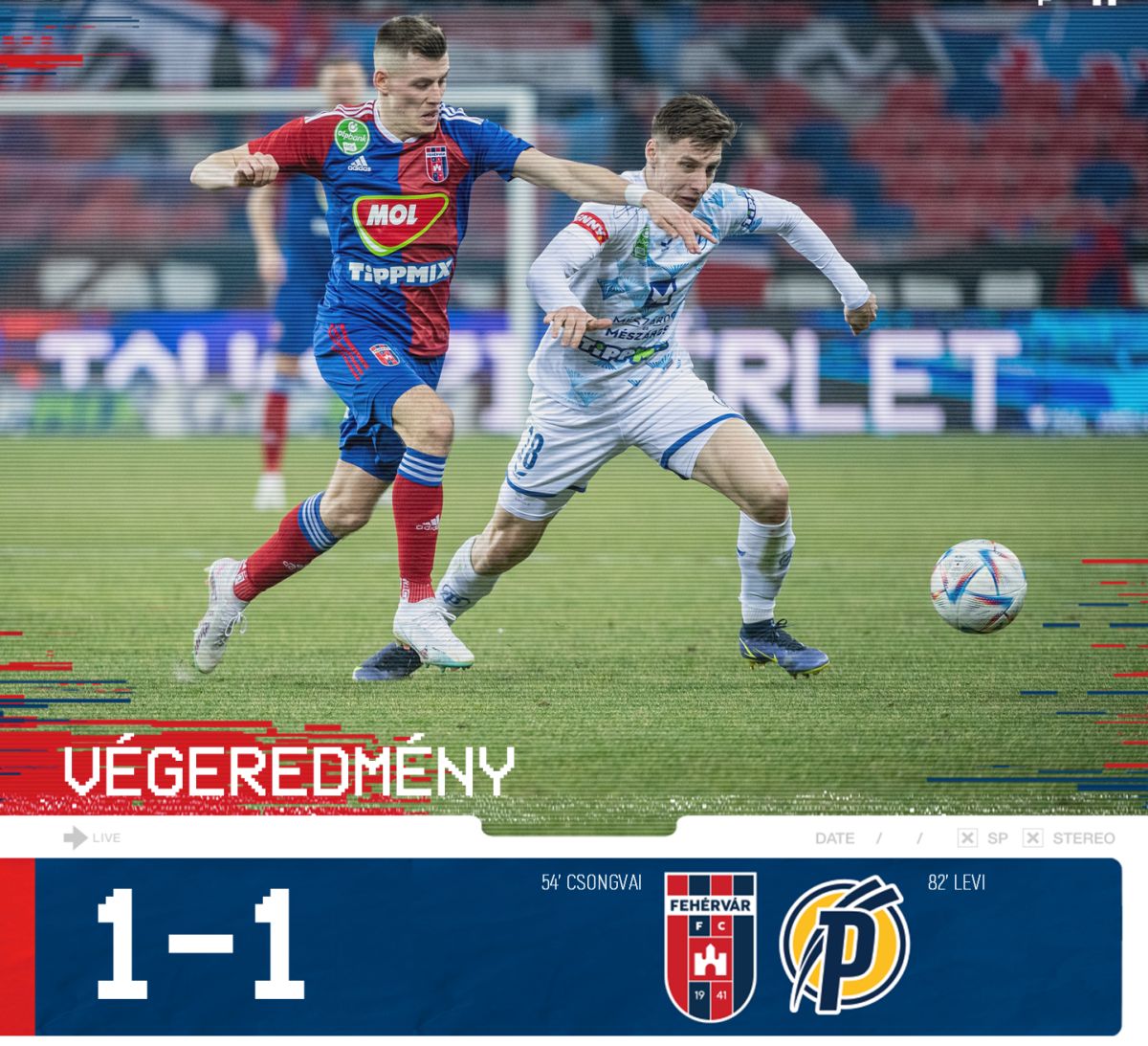 Döntetlen a Sóstón - nem bírt egymással a Fehérvár és a Puskás Akadémia