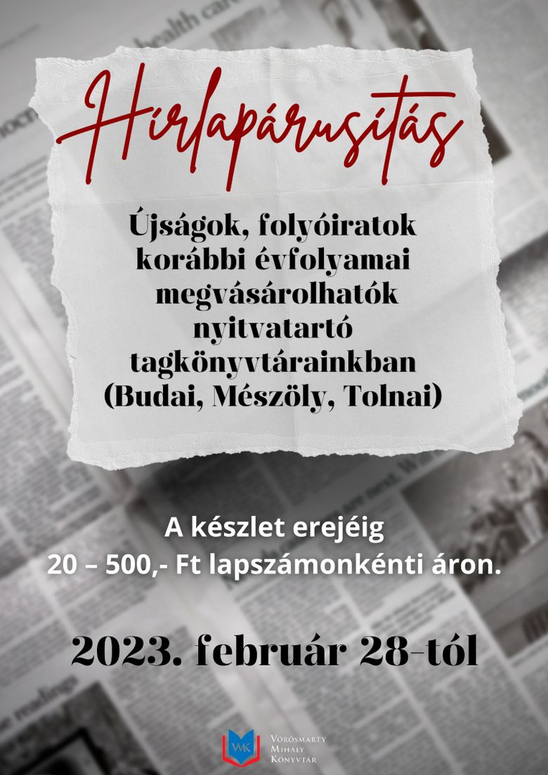 Újságvásárt tartanak a fehérvári könyvtárakban február 28-tól a készlet erejéig