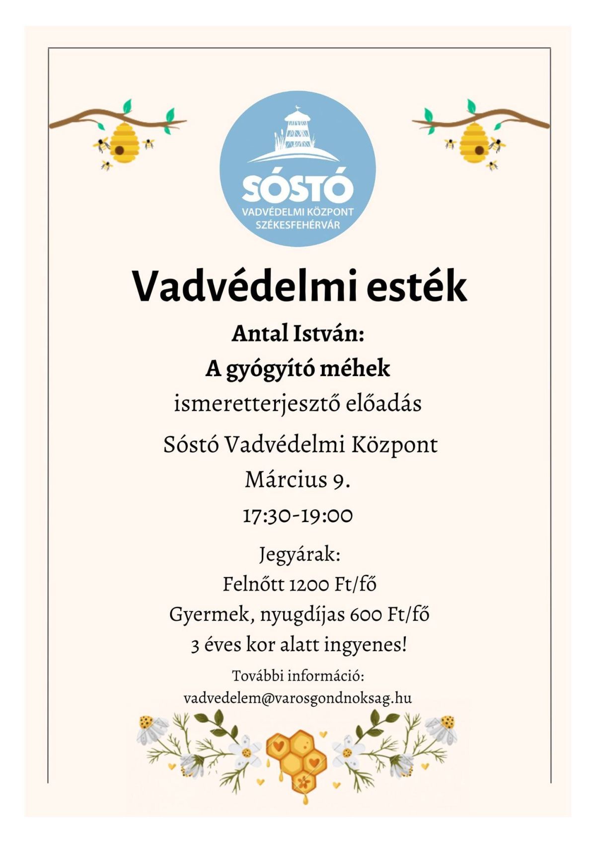 A gyógyító méhekről szóló előadással folytatódnak a Vadvédelmi esték