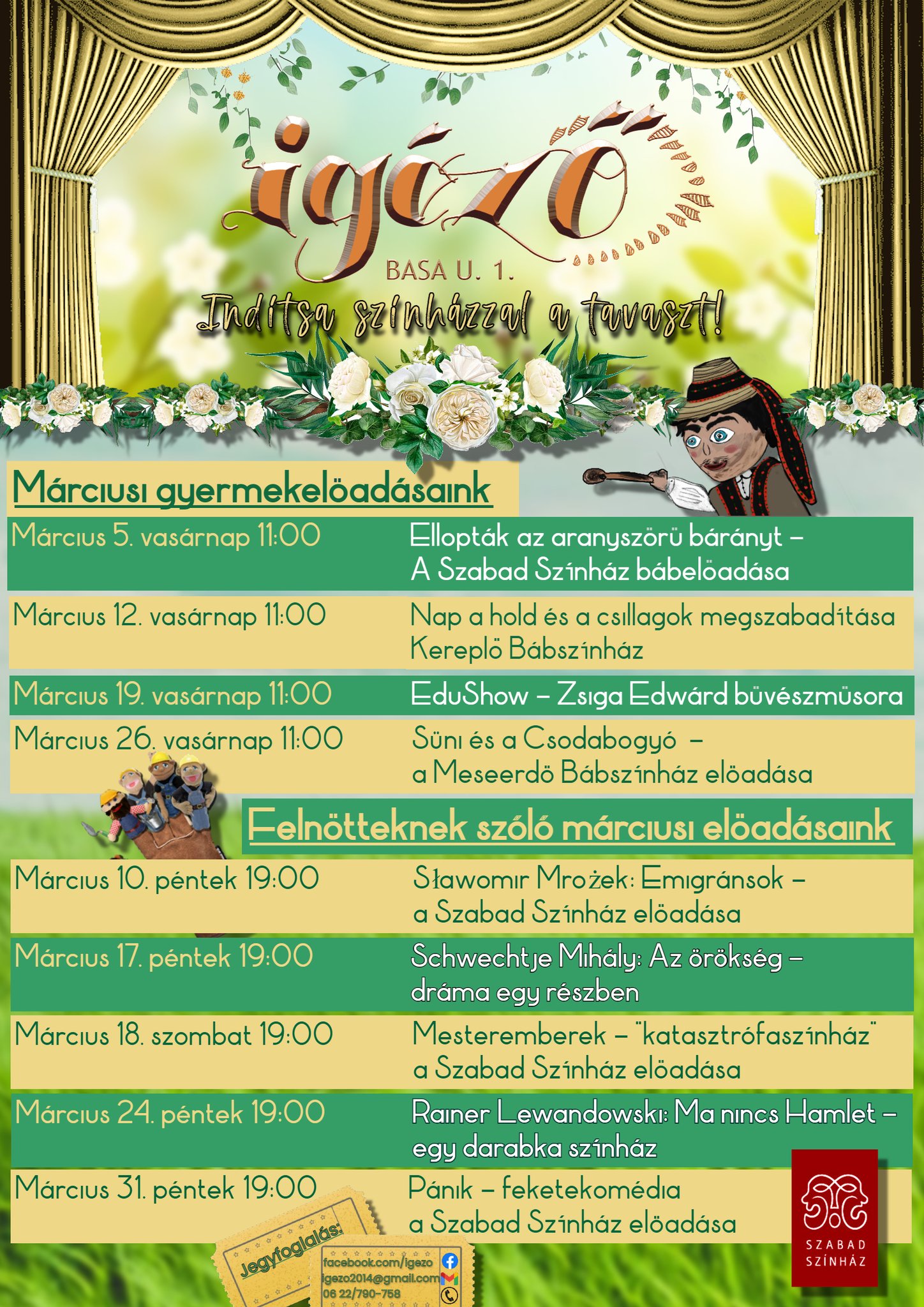Drámák, bábszínház és bűvészműsor - Márciusban is számos előadással várja nézőit az Igéző