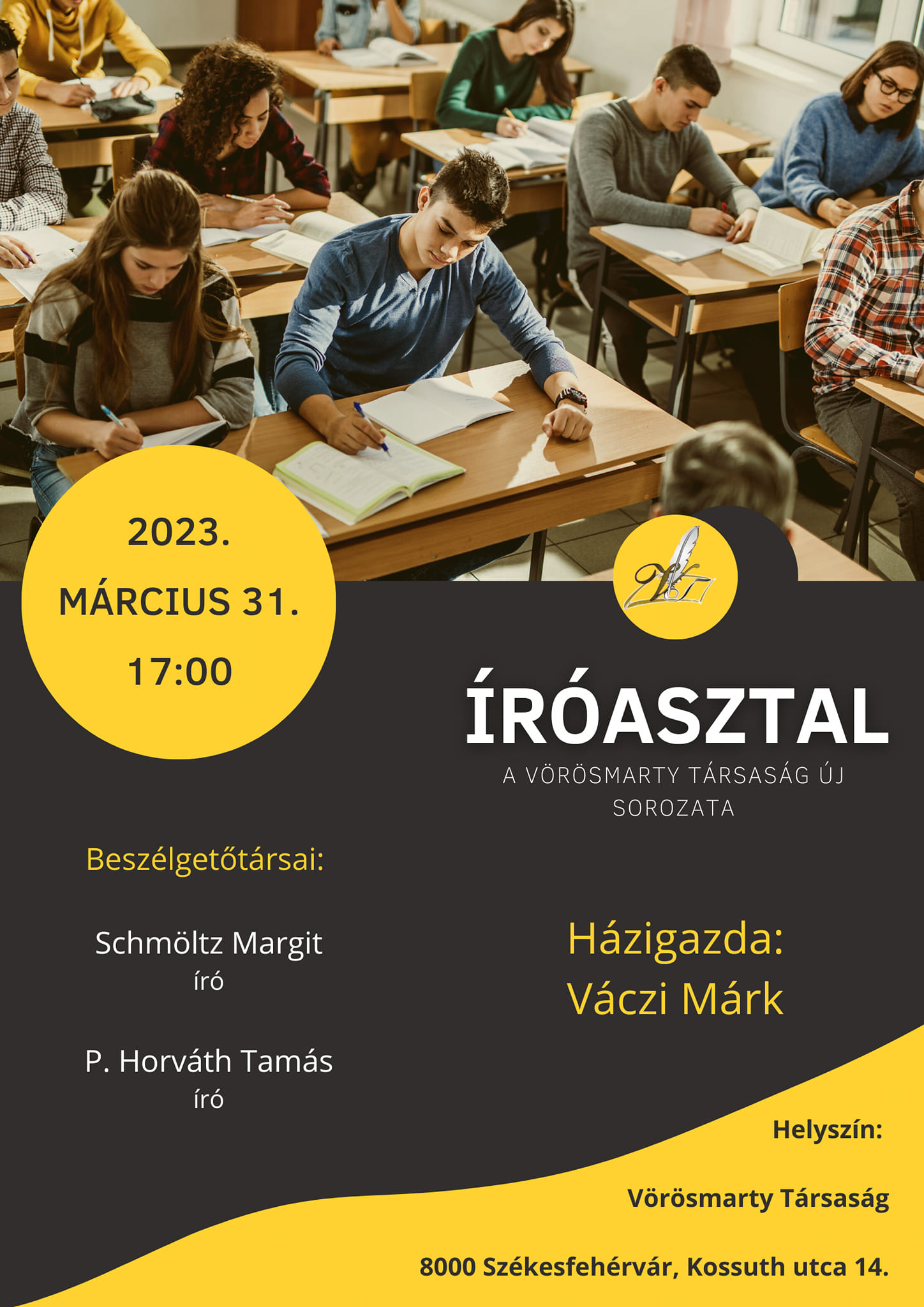 Folytatódik az Íróasztal című beszélgetős programsorozat március 31-én