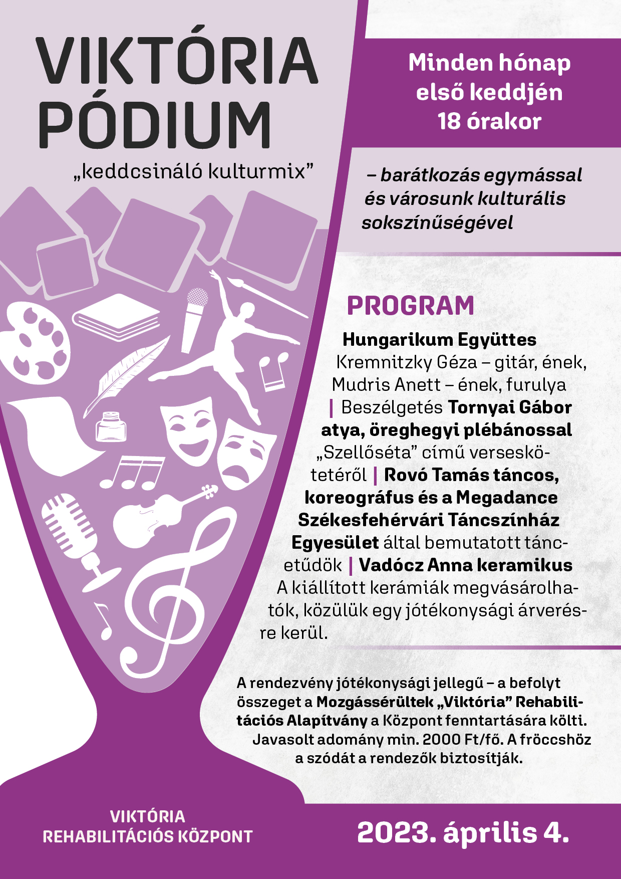 Április 4-én folytatódik a Viktória pódium kiállítással és koncerttel