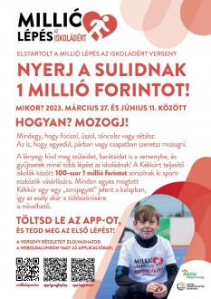 Millió lépés az iskolákért - 100 iskola nyerhet támogatást sporteszközök vásárlására