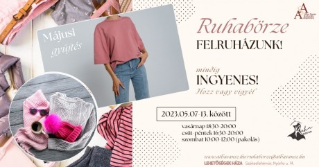 Májusban is ingyenes ruhabörzét rendez az Alba Sansz Kulturális Alapítvány