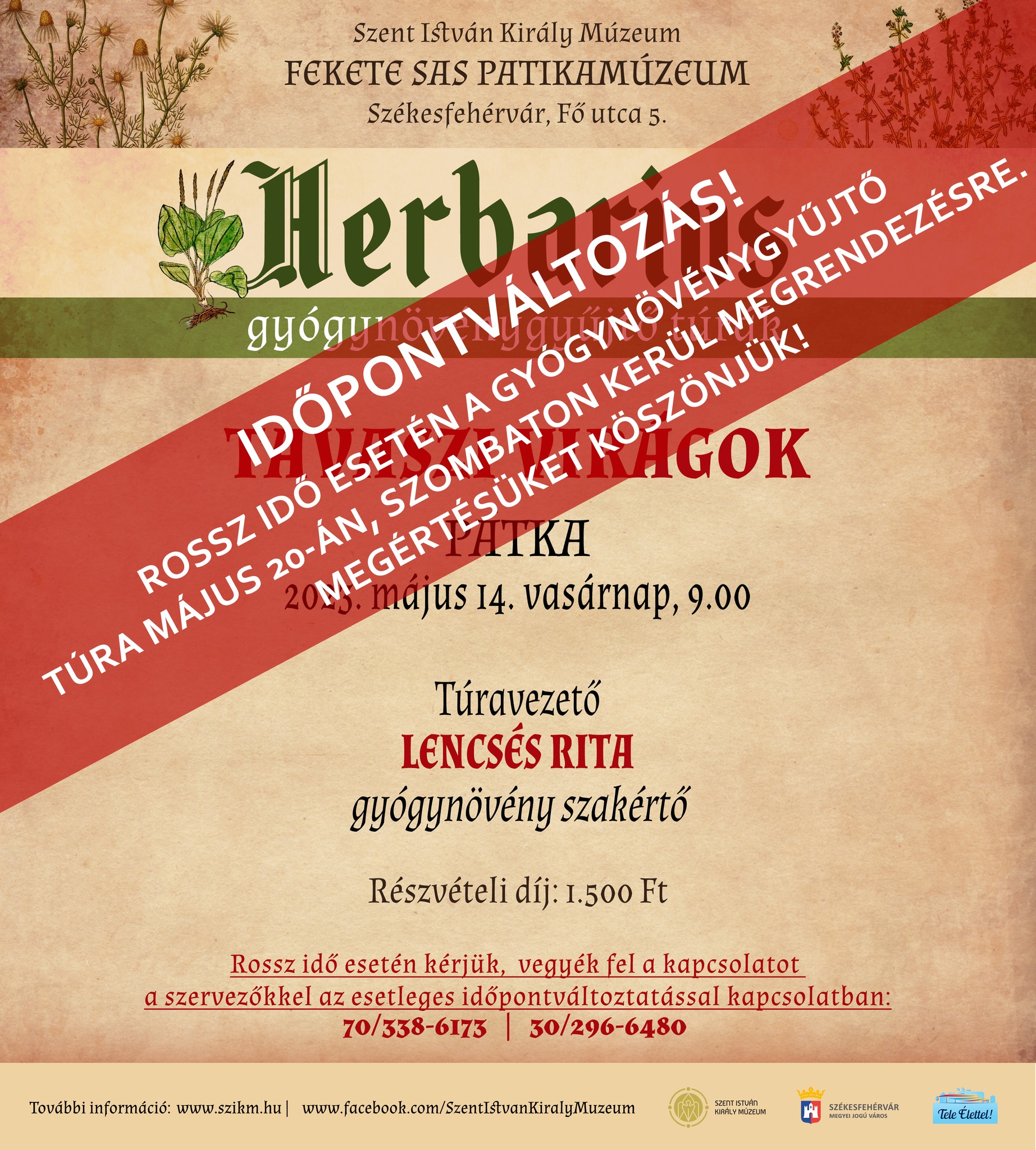 Szombaton pótolják a május 14-én elmaradt Herbarius túrát Pátkán