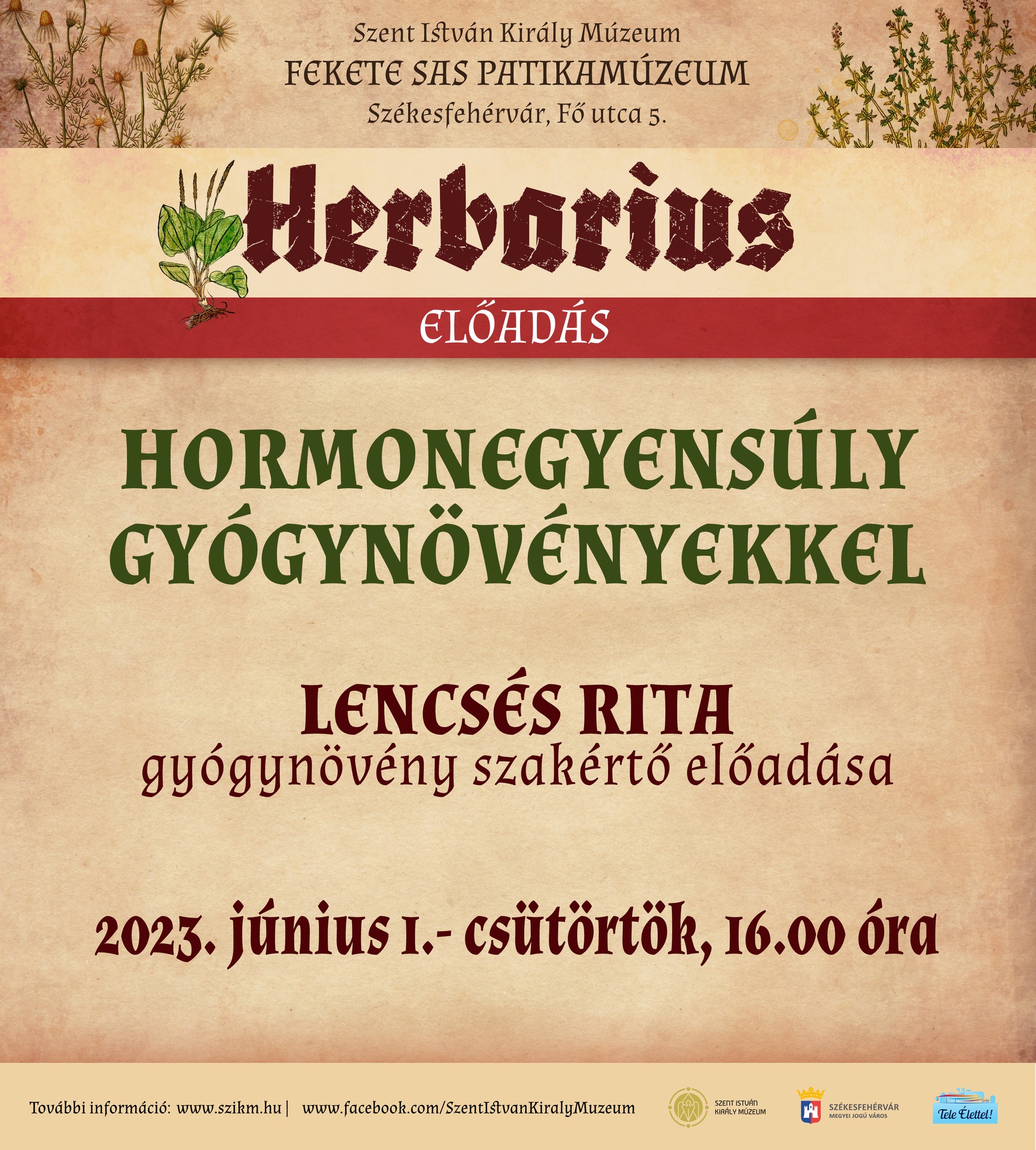 Hormonegyensúly gyógynövényekkel – Lencsés Rita előadása