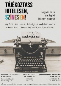 Legyél Te is újságíró! – háromnapos kurzus indul középiskolásoknak az Aranybulla Könyvtárban