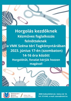 Horgolás kezdőknek szombaton a Széna téri Tagkönyvtárban