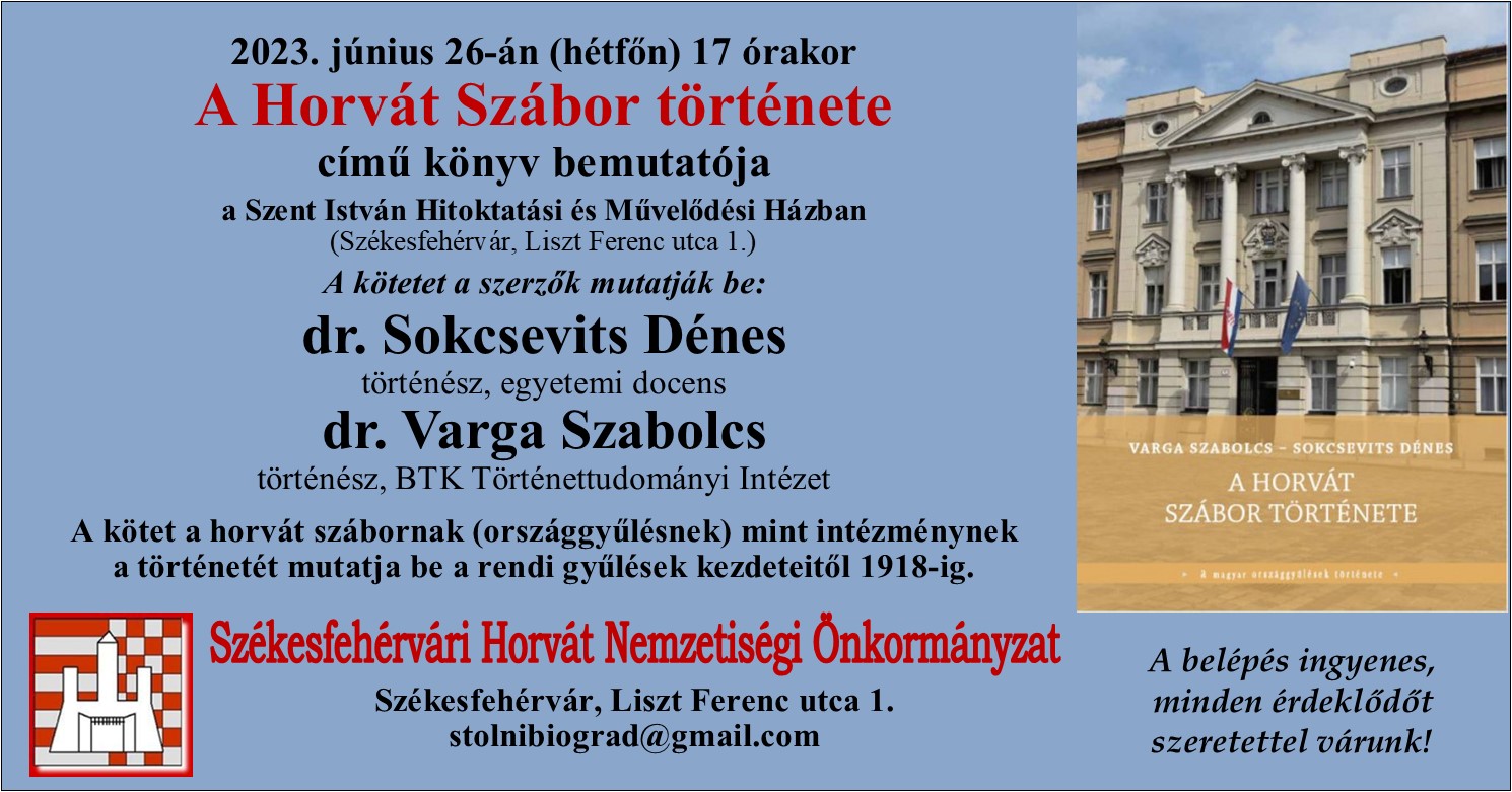 A horvát szábor, azaz a horvát parlament történetét feldolgozó könyvet mutatnak be