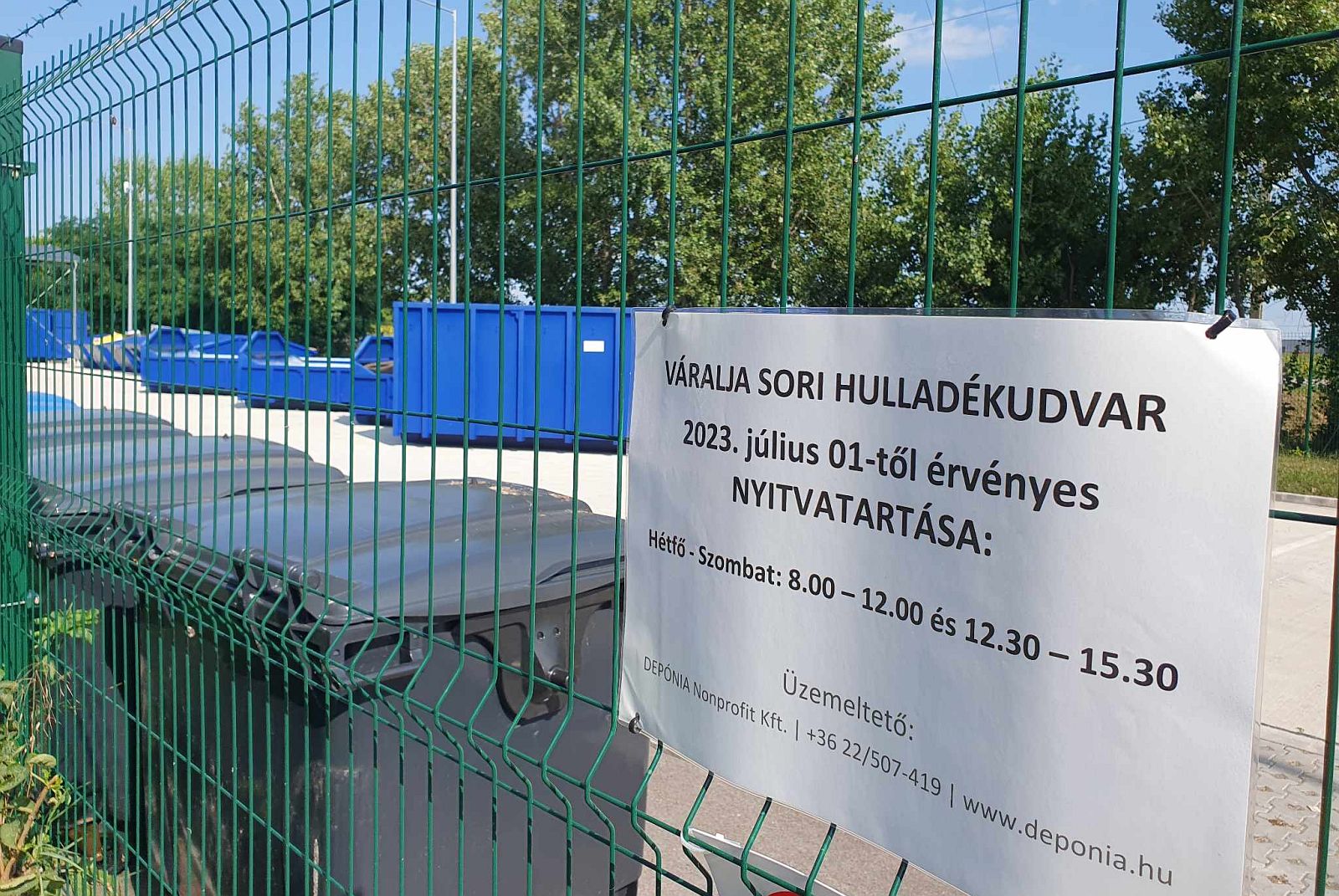 Hétfőtől szombatig tart nyitva az új hulladékudvar Székesfehérváron
