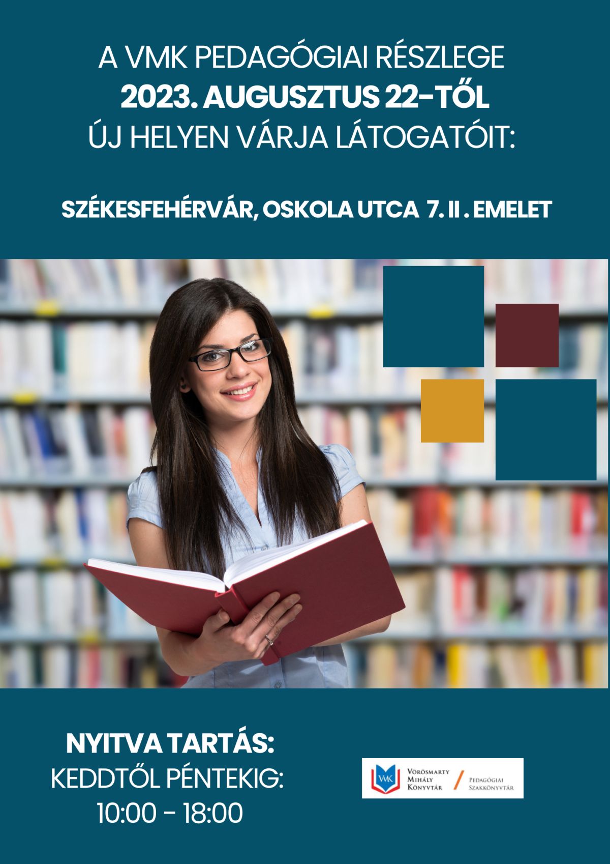 Új helyen, az Oskola utcában nyit újra a Pedagógiai Szakkönyvtár augusztus 22-én