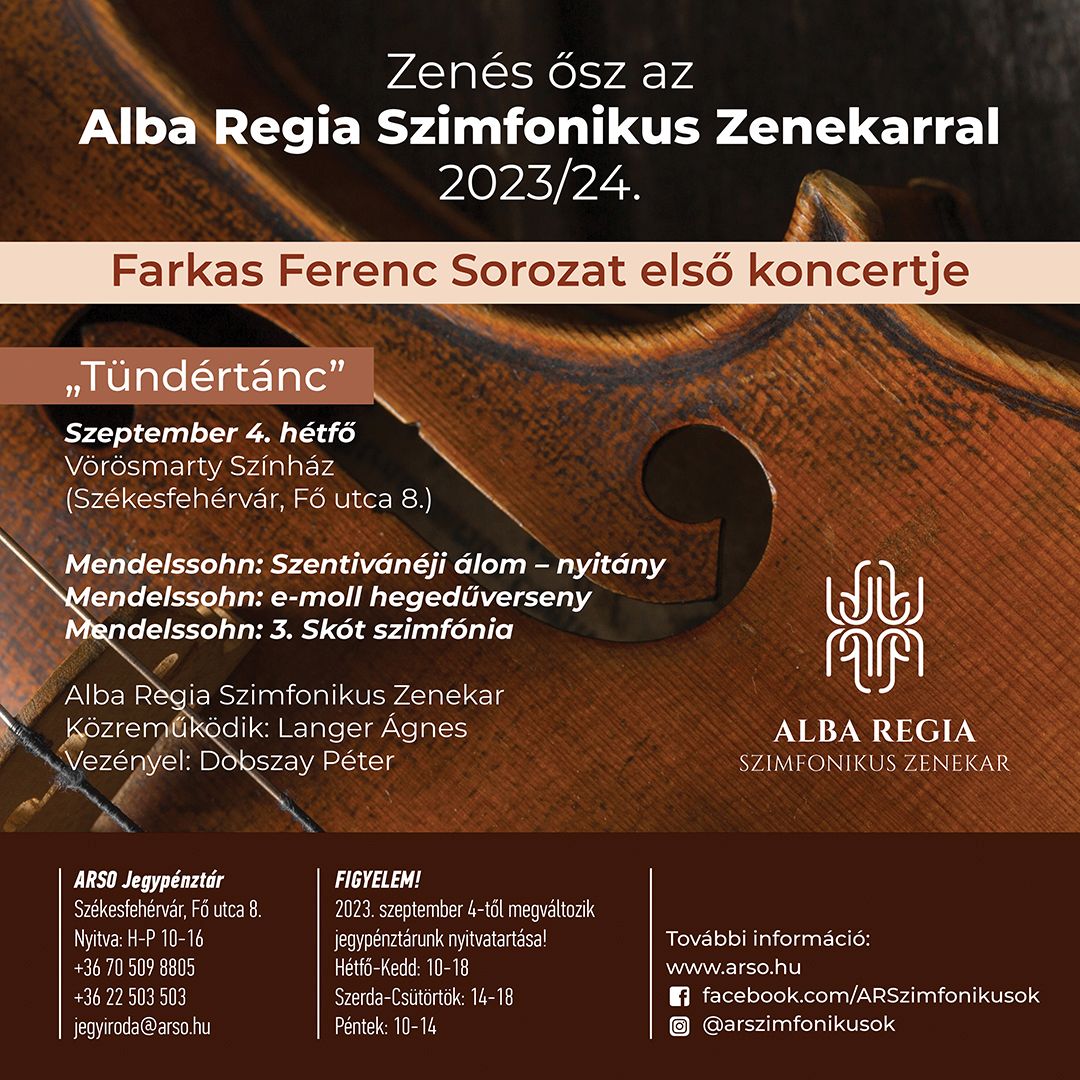Évadkezdő Tündérzene - Mendelssohnnal varázsol az Alba Regia Szimfonikus Zenekar