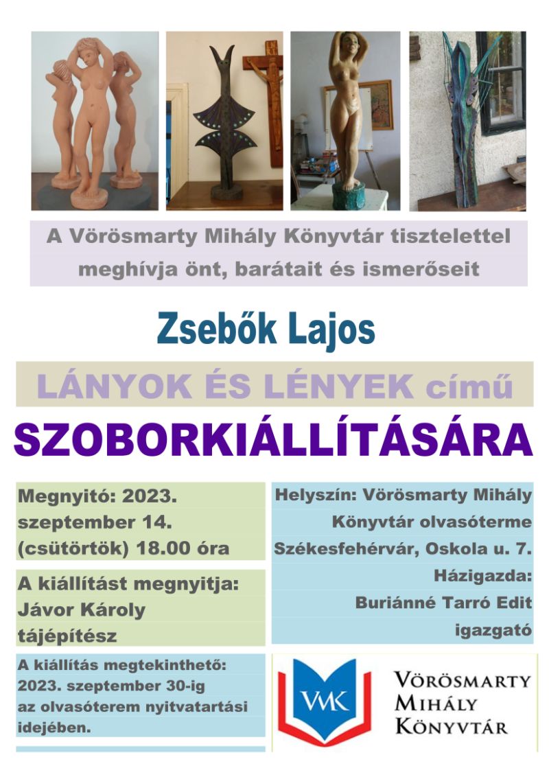 Lányok és lények – szoborkiállítás a Vörösmarty Mihály Könyvtárban